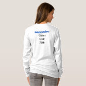 Sapphire Birthstone kleding T-shirt (Achterkant volledig)