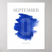 Sapphire Birthstone september Poster (Voorkant)