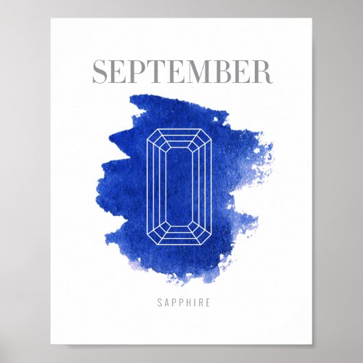 Sapphire Birthstone september Poster (Voorkant)