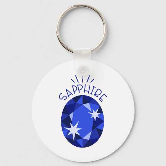 Sapphire Birthstone Sleutelhanger (Voorkant)