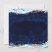 Sapphire Blauw Roos Gouden Geode Verlovingsfeest Kaart (Achterkant)