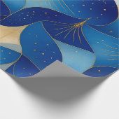 Sapphire Bloom & Gold Folie Gift Wrap Cadeaupapier (Hoek)