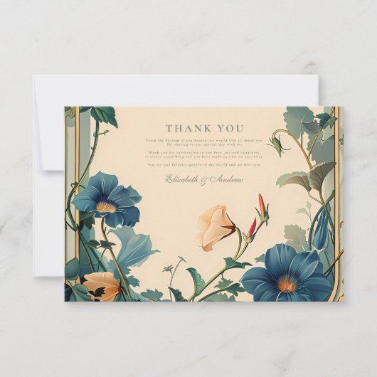  Sapphire Bloom Lijst bruiloft Bedankkaart (Voorkant)