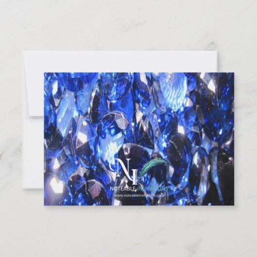 Sapphire Blue 45e Jubileum-reactiekaart RSVP Kaartje (Achterkant)