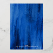 Sapphire Blue abstract 45th bruiloft Folie Uitnodiging (Achterkant)