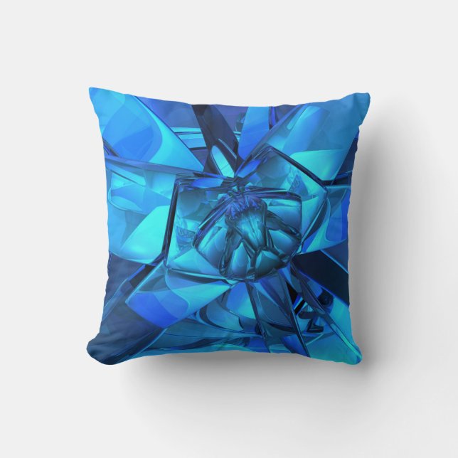 Sapphire Blue Abstract Pillow Kussen (Voorkant)