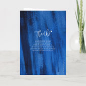 Sapphire blue abstracte art bruiloft programma (Achterkant)