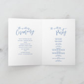 Sapphire blue abstracte art bruiloft programma (Binnen)