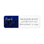 Sapphire Blue Afstuderen | Adres kobalt Grunge Etiket (Voorkant)