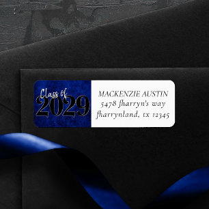 Sapphire Blue Afstuderen   Adres kobalt Grunge Etiket