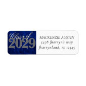 Sapphire Blue Afstuderen | Jaar Afstudeerder kobal Etiket (Voorkant)