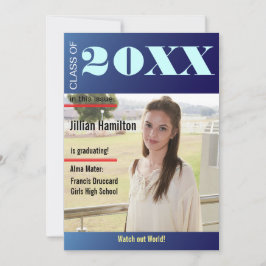 Sapphire Blue Afstuderen Magazine Hoesje Kaart