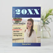 Sapphire Blue Afstuderen Magazine Hoesje Kaart (Staand voorkant)