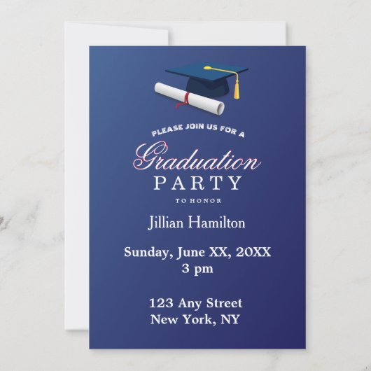 Sapphire Blue Afstuderen Magazine Hoesje Kaart (Achterkant)