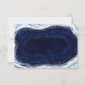 Sapphire Blue Agaat Geode Bruiloft RSVP Reactie Kaartje (Achterkant)