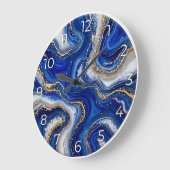 Sapphire Blue Agate Epoxy Wall Clock Grote Klok (Hoek)