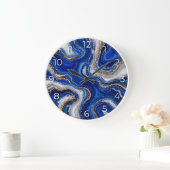 Sapphire Blue Agate Epoxy Wall Clock Grote Klok (Huis)
