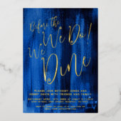 Sapphire blue art repetitie diner voor we dat doen folie uitnodiging (Voorkant)