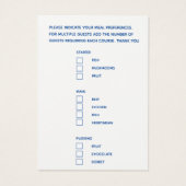 Sapphire blue art voor het kiezen van een weddensc visitekaartje (Achterkant)