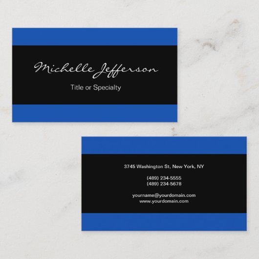 Sapphire Blue Black, contemedendy rendy Visitekaartje (Voorkant / Achterkant)