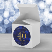 Sapphire Blue Bokeh Cheers tot 40 jaar verjaardag Ronde Sticker