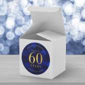 Sapphire Blue Bokeh Cheers tot 60 jaar verjaardag Ronde Sticker