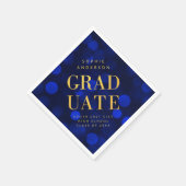 Sapphire Blue Bokeh lights Faux Gold Afstuderen Servet (Hoek)