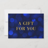 Sapphire Blue Bokeh Lights Gold Gift Certificate (Voorkant)