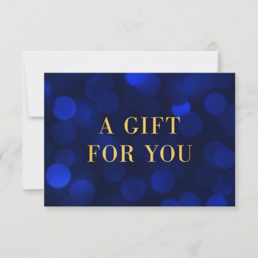 Sapphire Blue Bokeh Lights Gold Gift Certificate (Voorkant)