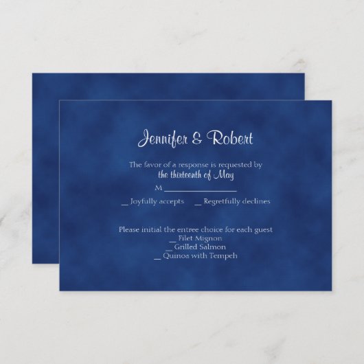 Sapphire Blue Bow 45th Jubileum Response Kaart (Voorkant / Achterkant)