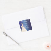Sapphire Blue Bride Vrijgezellenfeest Square Stick Vierkante Sticker (Envelop)