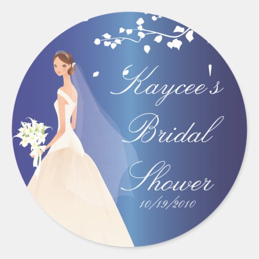 Sapphire Blue Bride Vrijgezellenfeest Sticker (Voorkant)