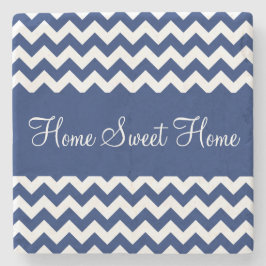 Sapphire Blue Chevron Stripes Stenen Onderzetter
