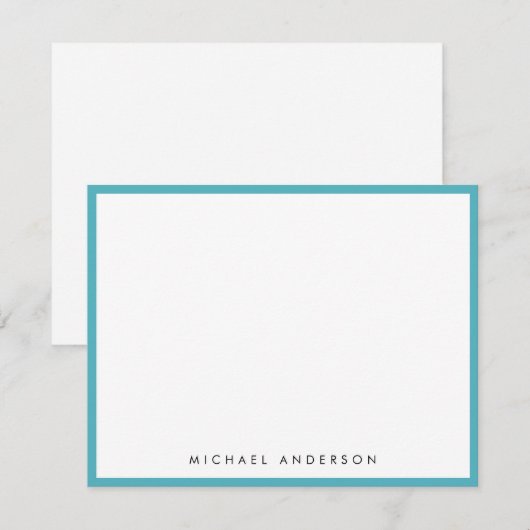 Sapphire Blue Classic Border Correspondence Notitiekaartje (Voorkant / Achterkant)