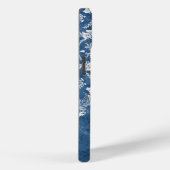 Sapphire Blue  Damask Pattern en Name Case-Mate iPhone Case (Achterkant / Rechts)