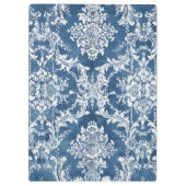 Sapphire Blue Damask Pattern en Name Klembord (Achterkant)