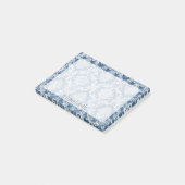 Sapphire Blue Damask Pattern en Name Post-it® Notes (Schuin)