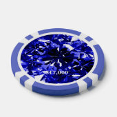 Sapphire Blue Diamond Gem Stone Poker Chip Stripe (Enkel)