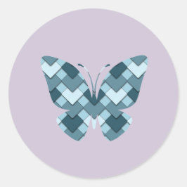 Sapphire Blue Diamond Harlequin vlinder Ronde Sticker