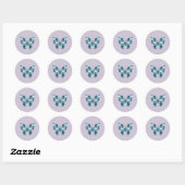 Sapphire Blue Diamond Harlequin vlinder Ronde Sticker (Vel)