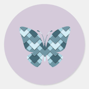 Sapphire Blue Diamond Harlequin vlinder Ronde Sticker