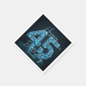 Sapphire Blue en Black Edelsteen 45e verjaardag Servet (Hoek)