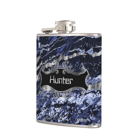 Sapphire Blue en Silver Heupfles (Links)