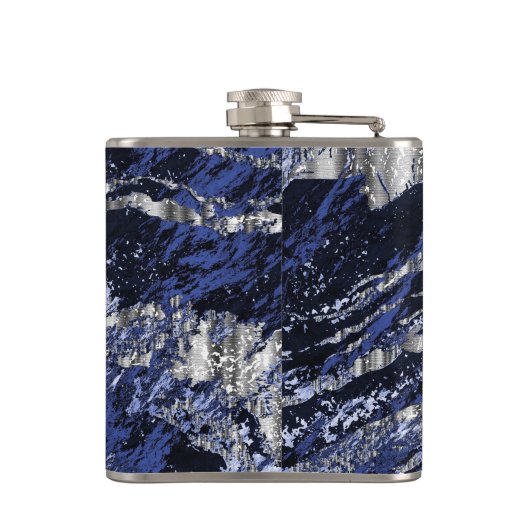 Sapphire Blue en Silver Heupfles (Achterkant)