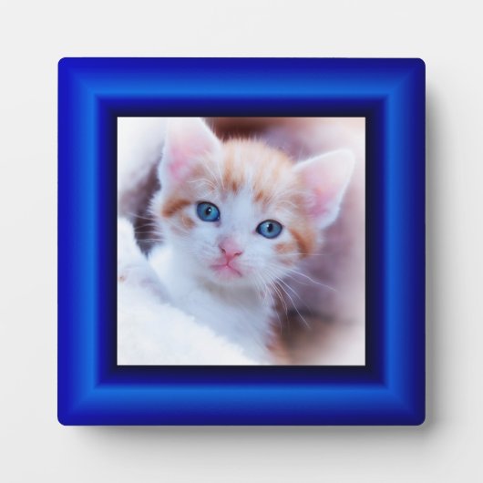 Sapphire Blue Faux Lijst Square Photo Border Fotoplaat (Voorkant)
