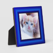 Sapphire Blue Faux Lijst Square Photo Border Fotoplaat (Voorkant)