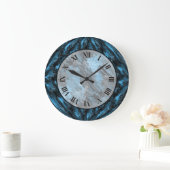 Sapphire Blue Faux Marble Wall klok (Huis)