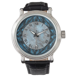 Sapphire Blue Faux Marble Wrist Watch Horloge