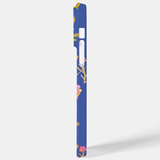 Sapphire Blue Floral Botanical Bliss Telefoon Case (Achterkant / Links)