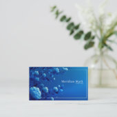 Sapphire Blue Floral Modern Geometric Elegant Visitekaartje (Staand voorkant)